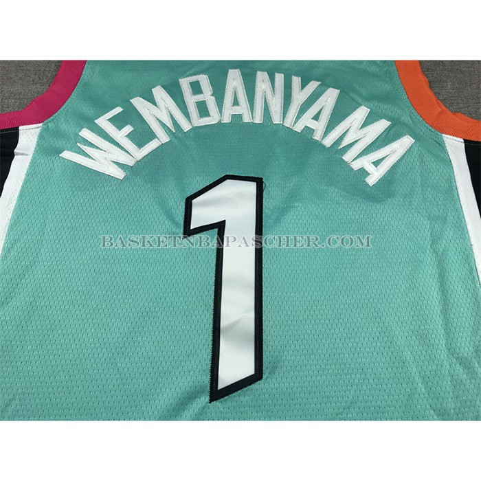 Maillot San Antonio Spurs Victor Wembanyama NO 1 Ville 2022-23 Vert